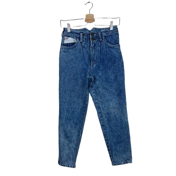 Vintage Bugle Boy Acid Washed Mom Jeans Cropped - Picture 1 of 10